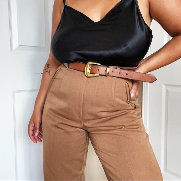 Vintage Pants - Vintage Caramel High Waisted Trousers